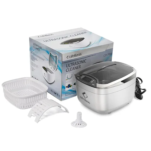 Vista 8 de Life Basis Limpiador Ultrasónico Doméstico Limpiador Ultrasónico de Joyas 850ml (28 Onzas) Pantalla LCD con 5 Temporizador Digital Soporte