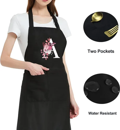 Vista 5 de Delantales Personalizados para Mujeres con Bolsillos, Lindos Delantales para Mujeres Chef de Repostería, Regalos de Cocina para el Cumpleaños de Mamá