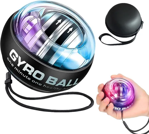 Vista 11 de Bola Giroscópica de Muñeca de Arranque Automático con Luces LED, Fortalecedor de Muñeca y Ejercitador de Antebrazo para Brazos, Dedos y Músculos más