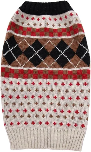 Vista 22 de Suéter de dos patas de algodón acanalado para Halloween, cuello alto a rayas alces estampado de Navidad para Teddy, Chihuahua, Shih Tzu, Yorkshire