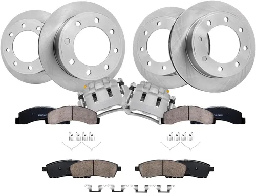 Vista 10 de Detroit Axle - Kit de frenos para Land Rover LR3 2005-2009, Rotores de freno deportivos Range Rover 2006-2009 y pastillas de freno de cerámica 2007