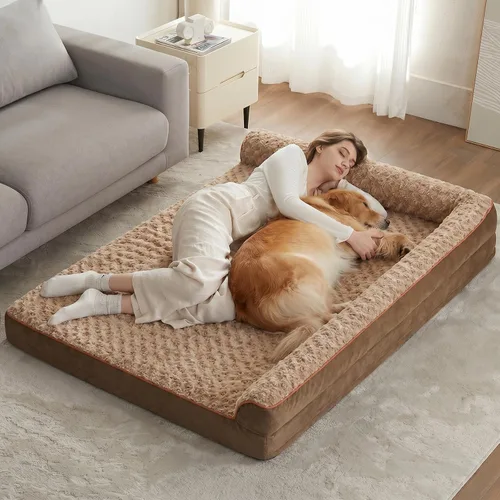 Vista 22 de BFPETHOME - Camas ortopédicas para perros grandes - Sofá para perros impermeable con funda extraíble y lavable, cama grande para mascotas con forro
