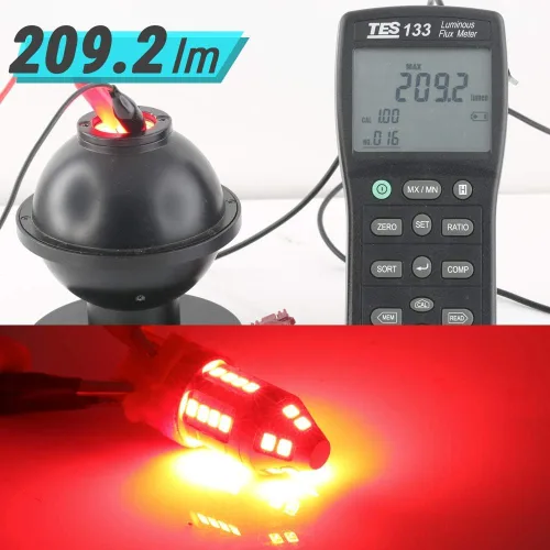 Vista 6 de Syneticusa 1157 rojo intermitente estroboscópico parpadeante alerta trasera seguridad freno cola parada alta potencia LED bombillas