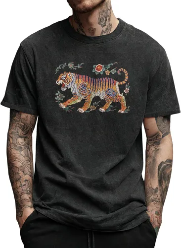 Vista 19 de domirica Camisas holgadas lavadas para hombre, sólidas, 100% algodón, camisetas cuadradas, ropa de fitness vintage, ropa de calle para gimnasio