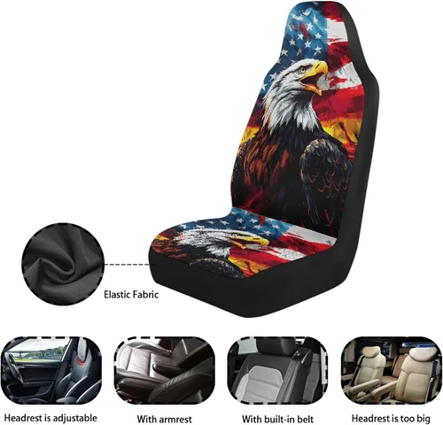 Vista 6 de ELEQIN - Fundas de asiento protectoras para automóvil, diseño tribal navajo, azteca, africano, para la mayoría de autos, sedán, SUV, camioneta