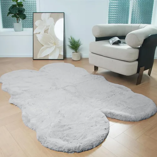 Vista 16 de Latepis Alfombra Pequeña Negra Esponjosa 2x3 pies Manta de Piel Sintética de Conejo Alfombra Suave Lavable Alfombras Peludas Shag para Dormitorio