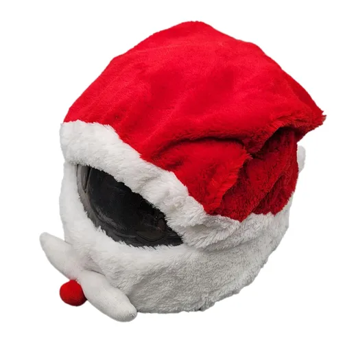 Vista 5 de Ymiko Cubierta de casco de motocicleta de Papá Noel de Navidad suave para montar al aire libre