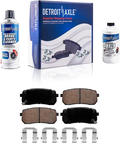 Vista 120 de Detroit Axle - Pastillas de freno traseras para Toyota Prius 2012-2015 Prius Plug-In 2017-2018 Corolla iM 2016 Sion iM 2011-2017 Lexus CT200h