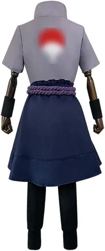 Vista 4 de Disfraz de Uchiha de Sasuke para cosplay con peluca, bata de Halloween