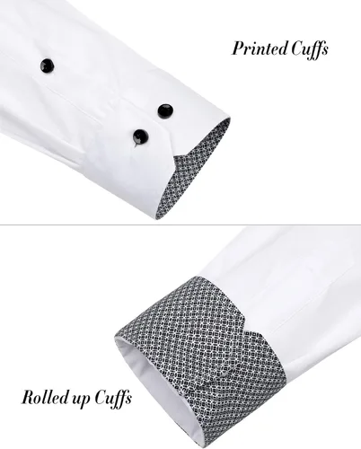Vista 6 de J.VER Camisa de vestir de manga larga para hombre, estilo informal, elástica, sin arrugas, ajuste regular, abotonada