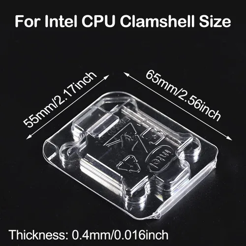 Vista 2 de Bandeja para CPU Intel, soporte de caja protectora de plástico Clamshell para Intel 775/1155/1151/1150/1156, carcasa de plástico grueso, con 10