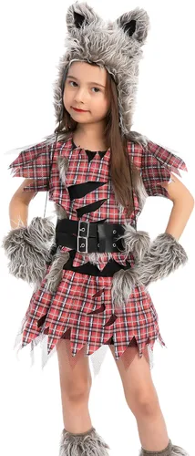 Vista 2 de Disfraz de Wolfie de Halloween para niñas disfraz de lobo lobo y lobo
