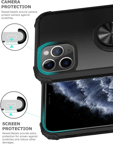 Vista 5 de Funda con función atril para iPhone 11 Pro Max de 6.5 pulgadas (2019), funda transparente de protección contra caídas, carcasa delgada