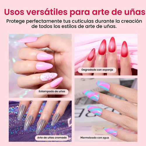 Vista 7 de Beetles - Látex líquido para uñas, 0.5 onzas líquidas, protector de cutículas con barra de plástico para cuidado de uñas, diseño de uñas