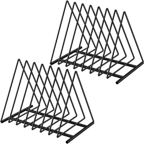 Vista 8 de TOPCJ Estantes Triangulares para Carpetas de Archivos, Soporte de Archivos de 7 Secciones, Clasificador/Soporte de Almacenamiento de Archivos