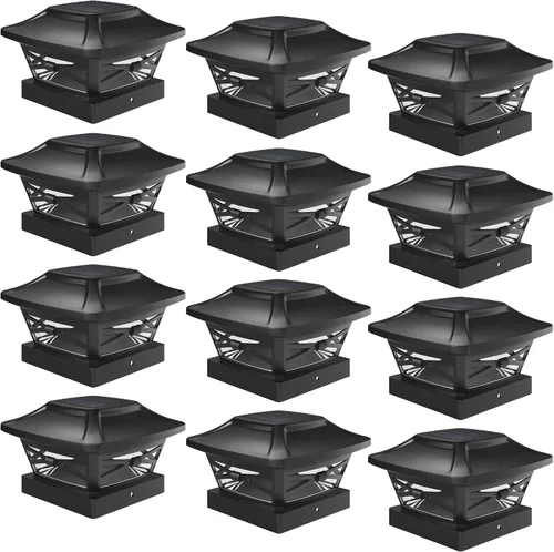 Vista 14 de Davinci Lighting Renaissance Luces Solares para Tapas de Postes Exteriores - Incluye Bases para Postes 4x4 5x5 6x6 - Luz LED Brillante - Blanco