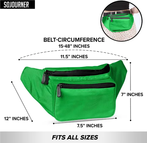 Vista 5 de Riñonera para hombres y mujeres Riñonera Riñonera ligera para viajes, deportes, senderismo, Verde - Sólido, talla única