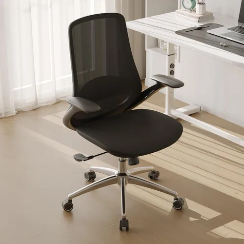 Vista 7 de Silla de oficina ergonómica de malla, silla de escritorio ejecutiva de 330 libras con soporte lumbar, reposabrazos 2D, cómodas sillas giratorias