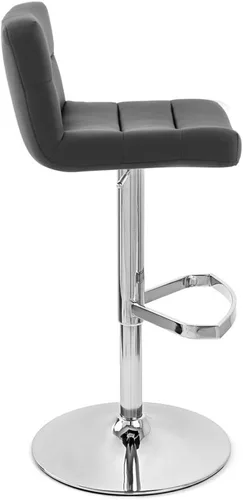 Vista 5 de Zuri Muebles enrejado ajustable altura giratoria taburete de bar sin brazos con base cromada - negro