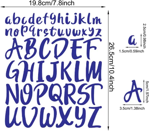 Vista 4 de 10 hojas de calcomanías de letras, letras mayúsculas y minúsculas coloridas, calcomanías de vinilo autoadhesivas, calcomanías para letreros