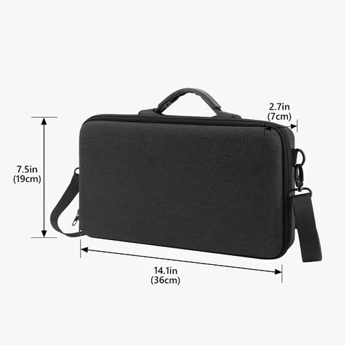 Vista 5 de GEEKRIA Funda de transporte de viaje, compatible con Blackmagic Design ATEM Mini Pro/ATEM SDI, bolsa protectora rígida de EVA (gris oscuro)
