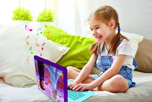 Vista 4 de LEXIBOOK, Portátil congelado, educativo y bilingüe italiano/inglés, juguete para niñas con 124 actividades para aprender, jugar juegos y música