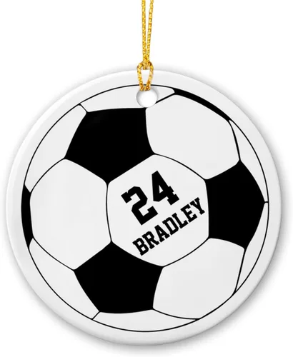 Vista 14 de Adornos personalizados de cerámica de fútbol americano, recuerdo de adorno de Navidad de jugador de fútbol americano, regalo para atletas