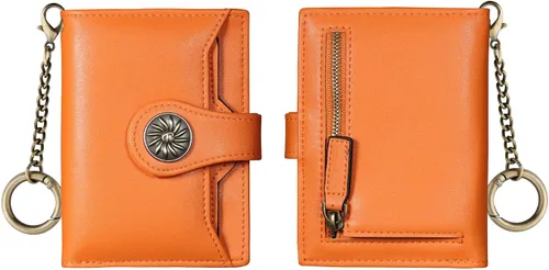 Vista 9 de Travelambo Rfid Wallet - Cartera de cuero para mujer Naranja Moda