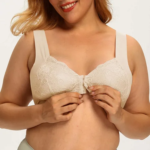 Vista 5 de KUSW Sujetador suave sin hilos para mujer, sujetador triángulo de satén de seda, ropa interior cómoda para mujer