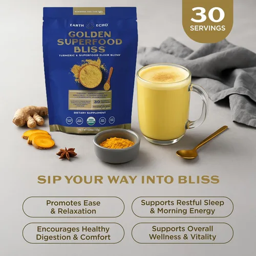 Vista 3 de Earth Echo Golden Bliss Leche Dorada Orgánica con Cúrcuma y Jengibre