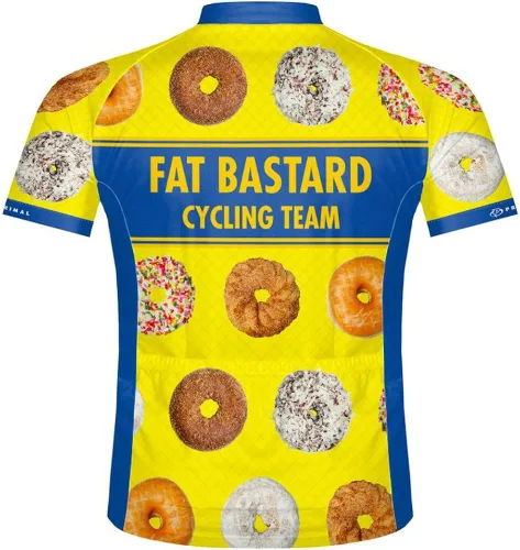 Vista 2 de Primal Wear Fat Bastard Donuts - Maillot de ciclismo para hombre, manga corta, color amarillo