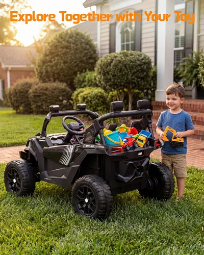 Vista 8 de Coches eléctricos de paseo con control remoto de 24 V para niños Negro