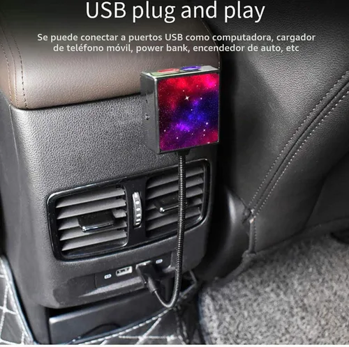 Vista 7 de SOCAL-LED LIGHTING Proyector de Estrellas USB para Automóvil Azul Rojo Luz Nocturna Interior Luces LED Decorativas Románticas de Techo con Rotación