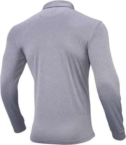 Vista 4 de PGM Polera polo de manga larga para hombre de algodón ajustado diseño básico primavera 2023