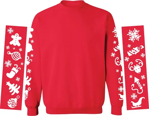 Vista 3 de Awkward Styles - Sudadera de Navidad diseño de copo de nieve mangas blancas