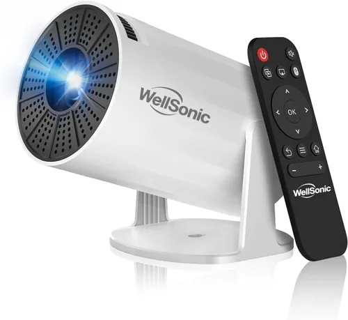 Vista 10 de Mini proyector con WiFi y Bluetooth, proyector portátil de 260 Ansi Proyector de película nativo 1080P, Keystone automático, altavoz de 5 W, soporte