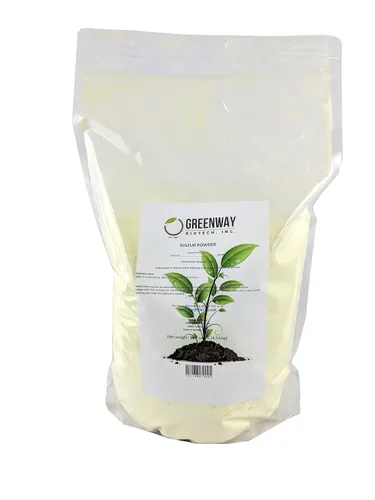 Vista 3 de Greenway Biotech, Inc. Fertilizante orgánico en polvo de azufre para plantas, necesario para reducir el pH y mejorar las deficiencias de azufre