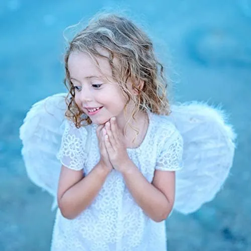 Vista 7 de Alas de ángel y halo para niños y niñas, disfraz de ángel para adultos, alas de ángel blancas para mujeres, color negro