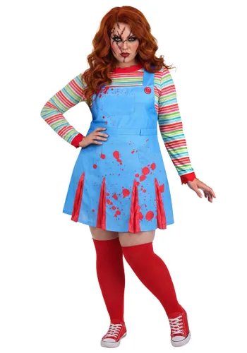 Vista 2 de Disfraz Plus Size Muñeca Asesina "Come Play" para Mujer Multicolor