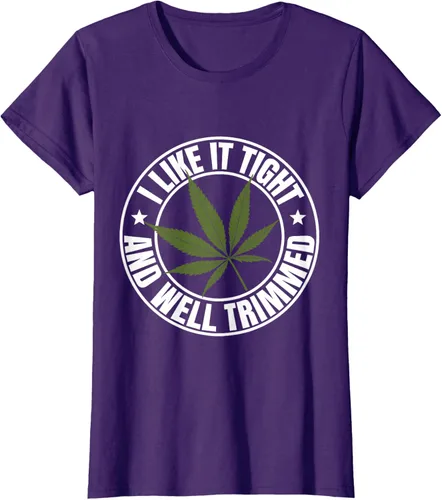 Vista 10 de Weed Cannabis Medical Marihuana I Like It Camiseta ajustada y recortada, Negro, S