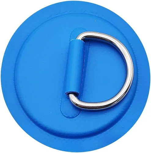 Vista 2 de 6 piezas de almohadilla/parche D anillos para PVC inflable barco canoa balsa acero inoxidable anillo en D Dinghy Kayak tabla de surf tabla de remo