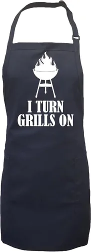 Vista 2 de zerogravitee Delantal I Turn Grills On con 2 bolsillos de parche