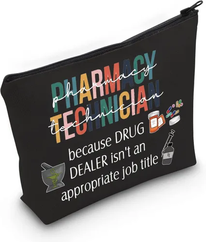 Vista 2 de ZJXHPO Pharmacy Tech Survival Kit RX Neceser Técnico de Farmacia Bolsa de Maquillaje con Cremallera Farmacia Tech Apreciación Regalo, BL Pharmacy