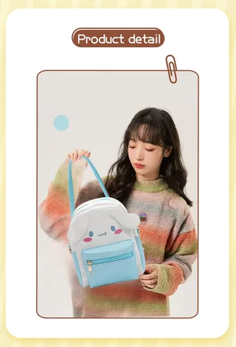 Vista 5 de Mini mochila kawaii de anime para niñas + llavero anime, mochila de cosplay linda muñeca bolso de hombro, Negro -, Mochilas de viaje