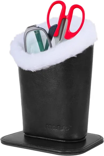Vista 4 de MOSISO Soporte para gafas, funda de piel sintética con forro de felpa con base magnética