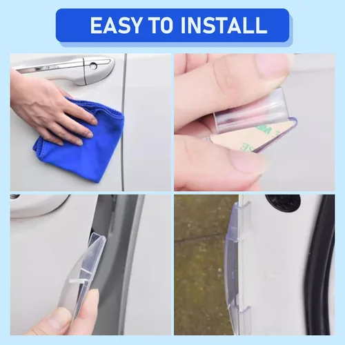 Vista 7 de 4 tiras anticolisión para puerta de automóvil, calcomanías antiimpacto para retrovisor, cubiertas decorativas de protección de puerta, protector