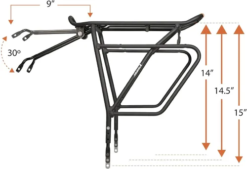 Vista 4 de Ibera Portabicicletas – Portabicicletas Touring Plus+ para freno de disco/soporte de freno sin disco, bicicletas de neumáticos gruesos, montado