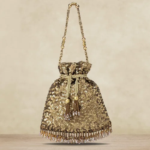 Vista 2 de Aheli Indian Potli - Bolsas de noche para mujer, estilo étnico, con cordón