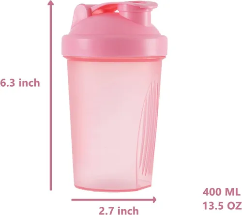 Vista 2 de ANNAKIKI Shaker Bottle - Batidos de proteínas y botella agitadora de 16 onzas/13.5 fl oz con bolas batidoras de alambre, libre de plástico BPA