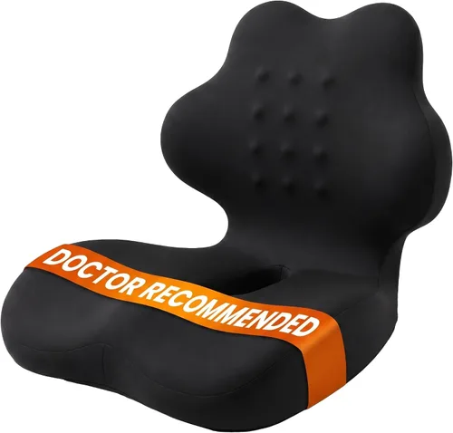 Vista 8 de Cojín ergonómico de espuma viscoelástica en forma de L con soporte lumbar, cojín para silla de oficina de una pieza para coxis, alivio del dolor